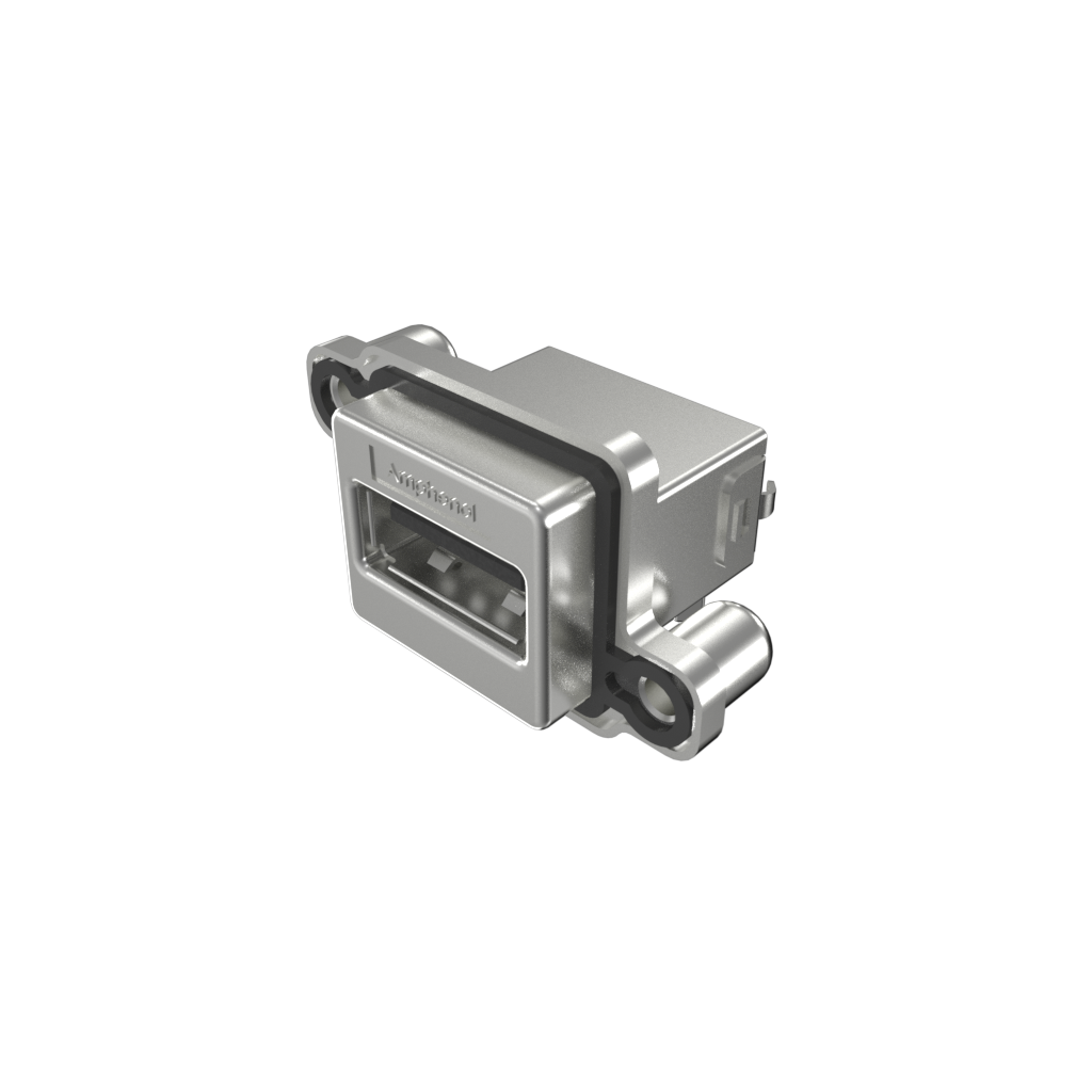 Amphenol Communications Solutions-MUSBRA51140 Connector USB Conn USB 2.0 Type A RCP 4 POS Solder ST Thru-Hole 4 Terminal 1 Port Box