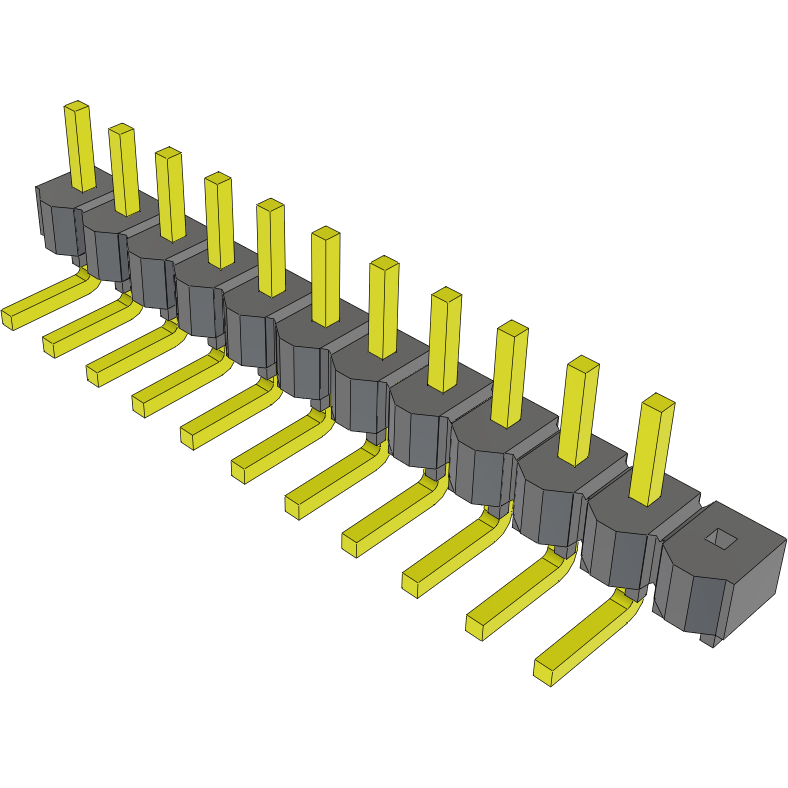 Samtec-HMTSW-112-07-T-S-130-RA-001 Cabezales del conector y receptáculos PCB Conn Unshrouded Header HDR 12 POS 2.54mm Solder RA Side Entry Thru-Hole Bulk