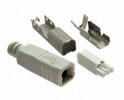 CnC Tech, LLC-1002-002-BE-KIT Connector USB Conn USB 2.0 Type B PL 4 POS ST Cable Mount 4 Terminal 1 Port Bag