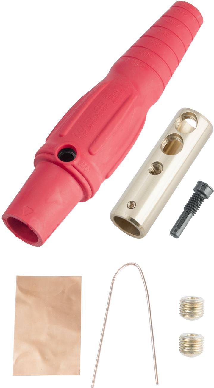 Marinco-CLS40FB-C Steckverbinder CLS Series Inline Single Pin Connector (400A / 600V) 2/0 - 4/0 AWG Female - Red (C )