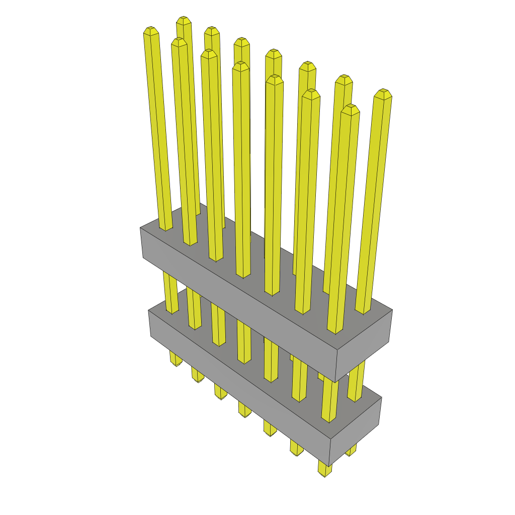 Samtec-TW-07-08-G-D-636-092 Connector Headers and PCB Receptacles Conn Board Stacker HDR 14 POS 2mm Solder ST Top Entry Thru-Hole Bulk