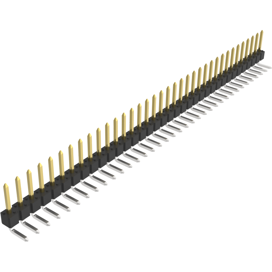 Amphenol Communications Solutions-68016-136HLF Connector Headers and PCB Receptacles BergStik®, Board to Board connector, Unshrouded Right Angle Header, Through Hole, Single Row, 36 Positions, 2.54 mm (0.100) Pitch