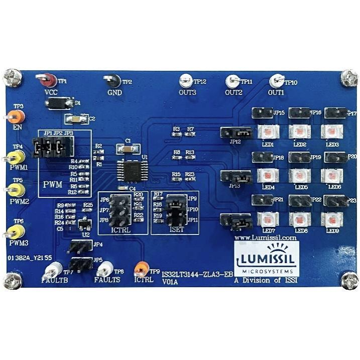 Lumissil Microsystems-IS32LT3144-ZLA3-EB Entwicklungssätze und Werkzeuge IS32LT3144 LED Driver Evaluation Board
