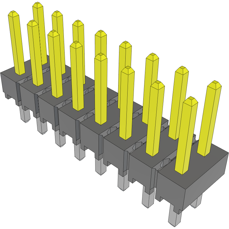 Samtec-HTSW-108-23-S-D Steckverbinderleisten und Leiterplattenbuchsen Conn Unshrouded Header HDR 16 POS 2.54mm Solder ST Top Entry Thru-Hole Bulk