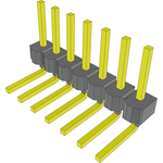 Conn Unshrouded Header HDR 7 POS 2.54mm Solder RA Side Entry Thru-Hole Bulk