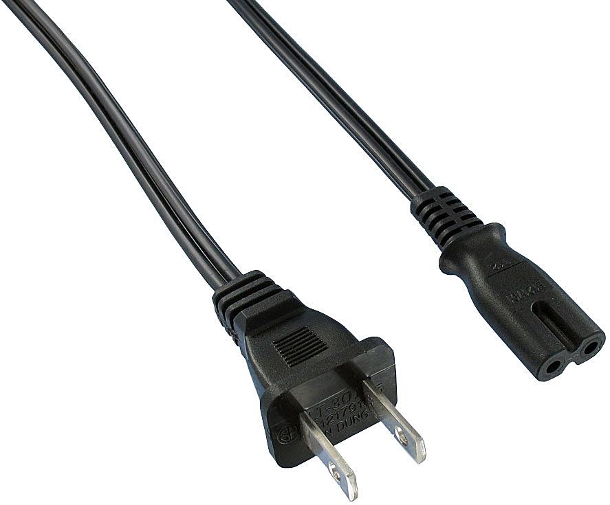 Qualtek Electronics-223021-01 Cable Assembly AC Power Cable Assembly 2.438m NEMA 1-15P to C7 2 to 2 POS F-M 18AWG