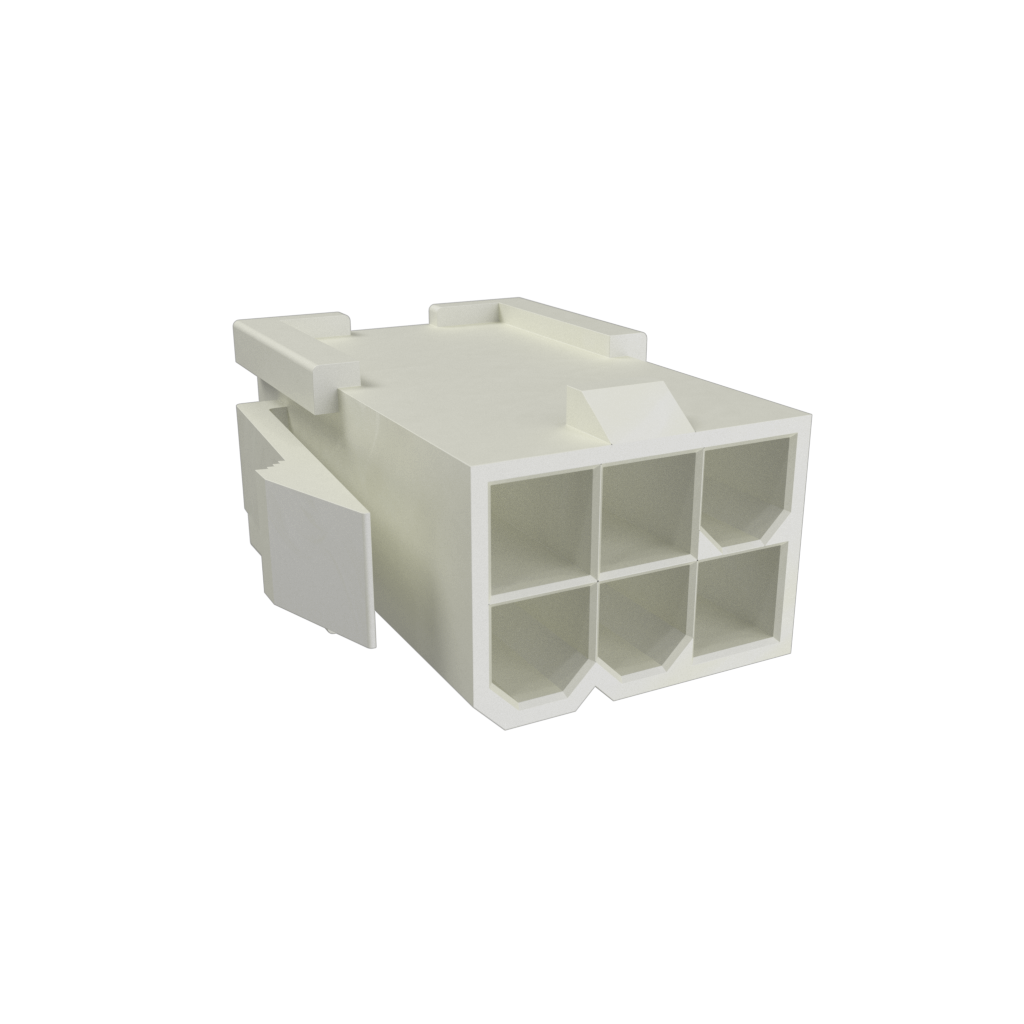 Amphenol Communications Solutions-10127816-06LF Einzeladersteckverbinder, Gehäuse Minitek® Pwr4.2, Wire to Board Connector Plug Housing, Dual row, 6 positions, Glow Wire Compatible