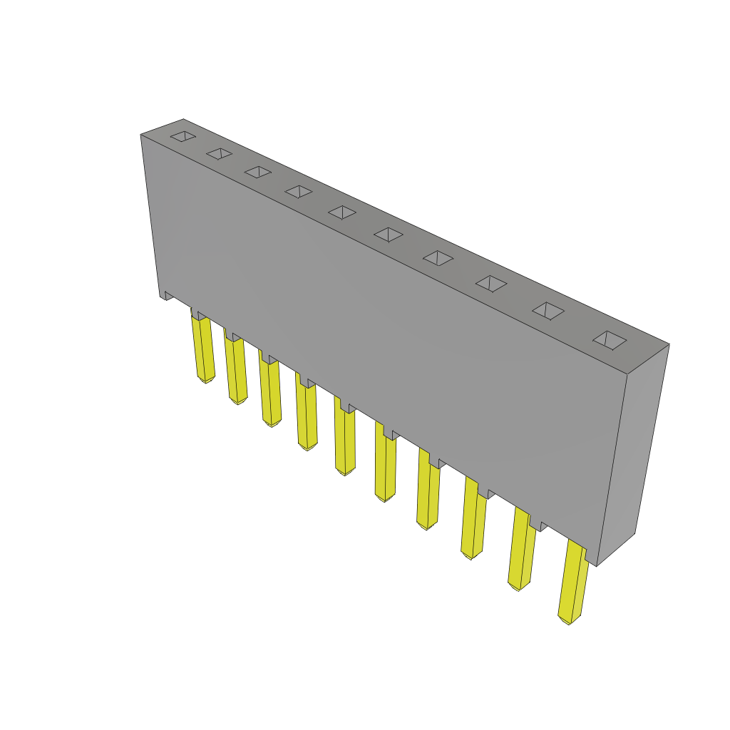Samtec-SSQ-110-02-S-S Steckverbinderleisten und Leiterplattenbuchsen Conn Socket Strip SKT 10 POS 2.54mm Solder ST Top Entry Thru-Hole Bulk