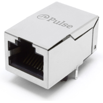 Pulse Electronics-J1006F21NL Connector Telephone and Telecom Conn RJ-45 F 8 POS 1.27mm Solder RA Thru-Hole 8 Terminal 1 Port Cat 5/Cat 6