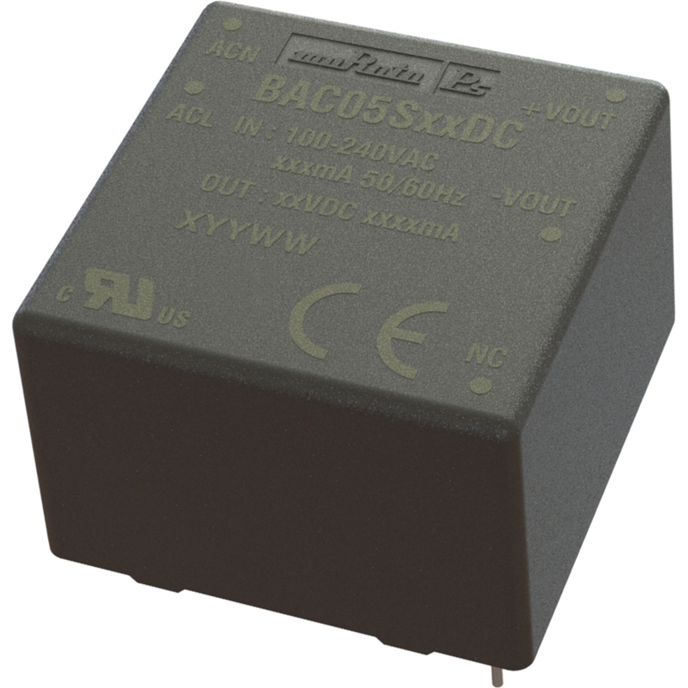 Murata Power Solutions-BAC05S24DC Alimentazione da CA a CC AC/DC Power Supply Single-OUT 24V 0.21A 5W 5-Pin DIP Module Tube