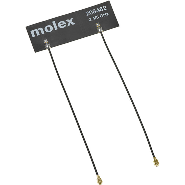 Molex-2084829100 Antenne Wi-Fi 6E Flex Cabled 2x2 MIMO Automotive Antenna, 100.00mm Cable Length, Compatible with MHF-1 Plug