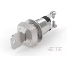TE Connectivity-2SKF231AEL01 Interruttore con serratura Switch Key Lock OFF (ON) SPST 90° Flat Key 1A 120VAC Screw Panel Mount