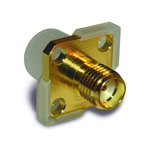 Conn SMA 0Hz to 18GHz 50Ohm Solder ST Flange Mount RCP Gold