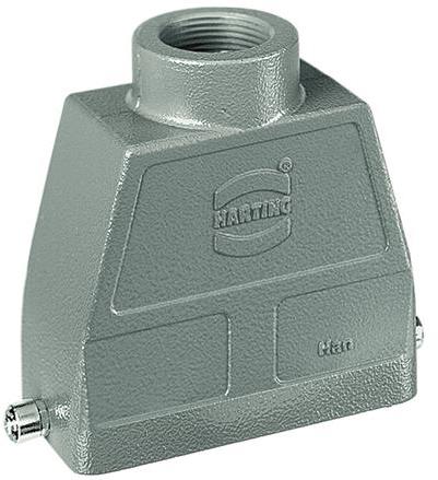 HARTING-09300100442 Schrumpfbalgenadapter Hood 180° 10B Shell Size Powder Die Cast Aluminum Single Lock Han®