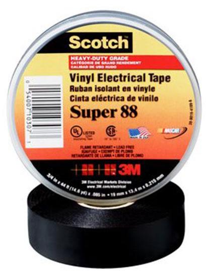 3M-88-SUPER-2X36YD Cintas Tapes Electrical Tape Rubber/Resin Black Polyvinyl Chloride 32.9m