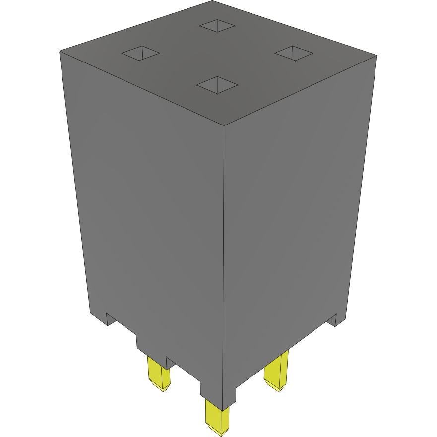 Samtec-SQW-102-01-FM-D Steckverbinderleisten und Leiterplattenbuchsen Conn Socket Strip SKT 4 POS 2mm Solder ST Top Entry Thru-Hole Layer