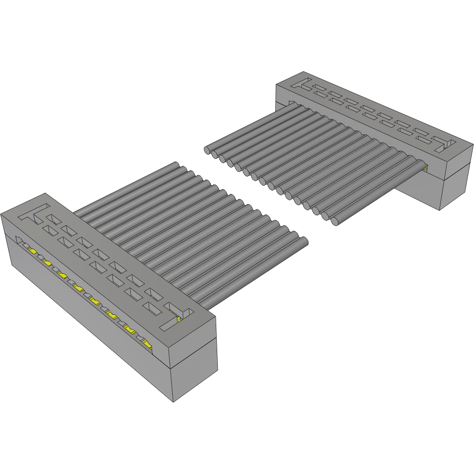 Samtec-TCSD-08-D-07.00-01-F-N Montaje de cables de cinta/plano Cable Assembly 0.177m 28AWG 1mm 16 to 16 POS IDC Connector to IDC Connector F-F TIGER EYE™ Bulk