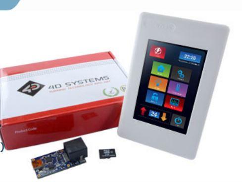 4D Systems-SK-4DISCOVERY-35 Herramientas y kits de desarrollo Starter Kit for 3.5" TFT LCD + Diablo16 + RS485 + Wall/Panel Mount Enclosure
