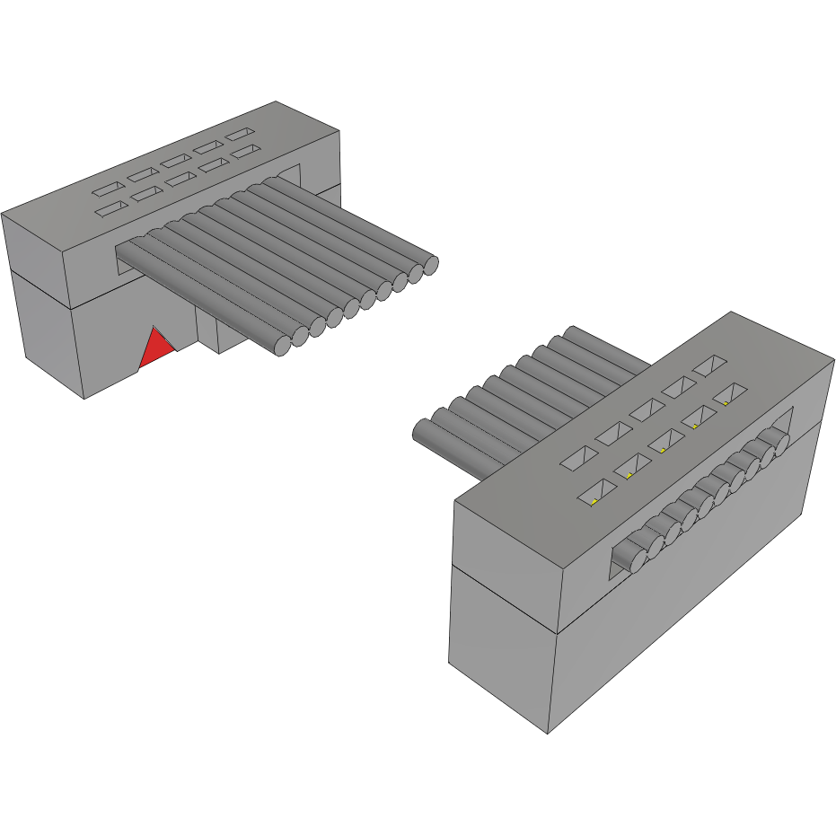Samtec-FFSD-05-D-05.55-01-N-RN2 Assemblaggio cavo a nastro piatto Cable Assembly 0.141m 30AWG 1.27mm 10 to 10POS IDC Connector to IDC Connector F-F TIGER EYE™ Bulk