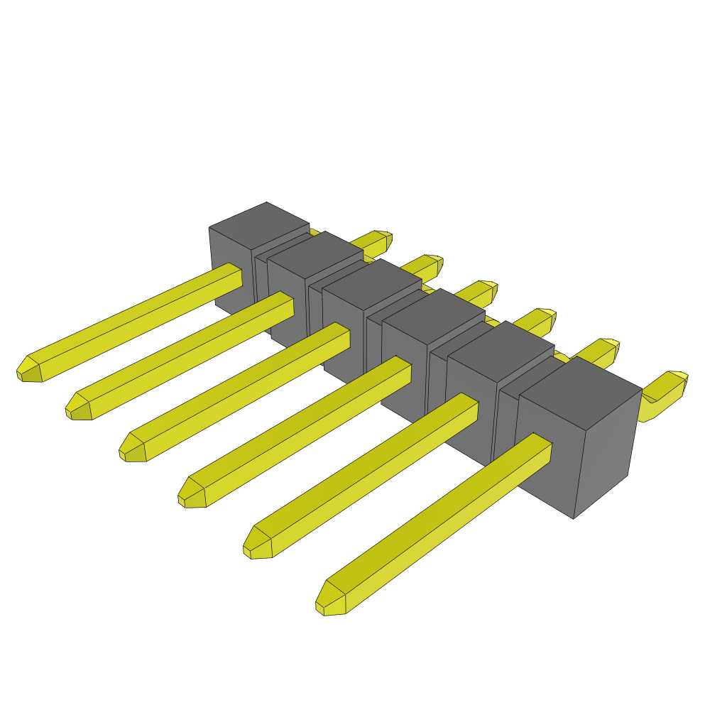 Samtec-TSM-106-02-T-SH Piastre connettori e prese PCB Conn Unshrouded Header HDR 6 POS 2.54mm Solder RA Side Entry SMD Tube