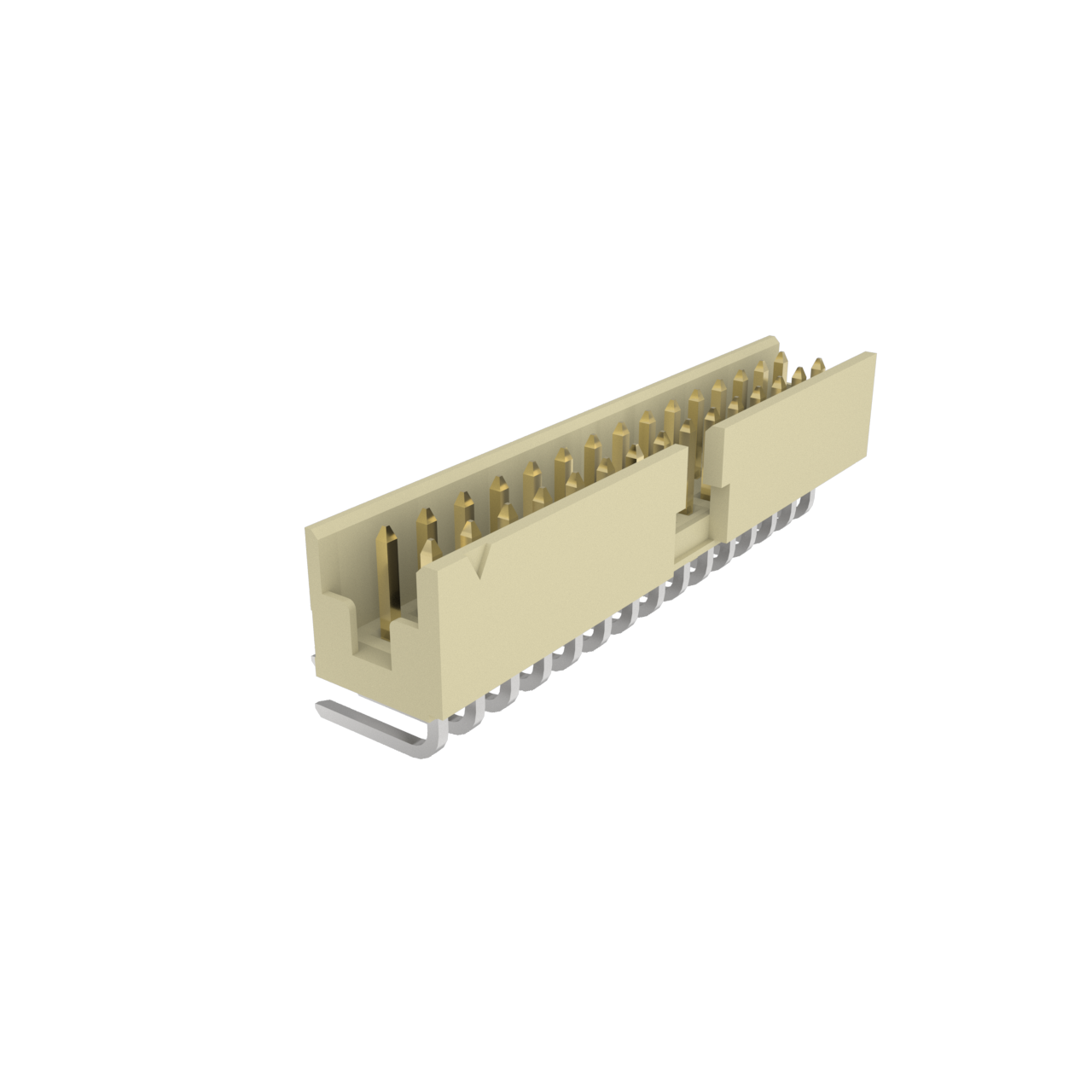 Amphenol Communications Solutions-10072354-G01-30ULF Embases de raccordement et réceptacles PCB Minitek®, Wire to Board Connectors, Shrouded Header - Through Mount Pin-in-Paste - Double row - 30 Positions - 2mm (0.079inch) - Right Angle