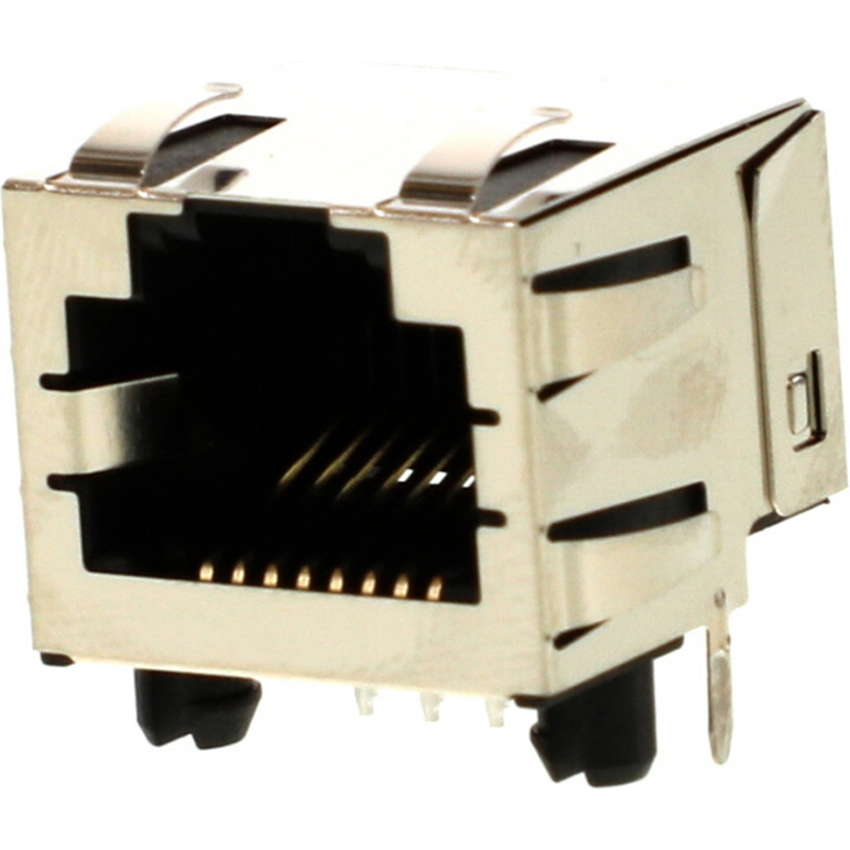 Molex-0438600004 Raccordement téléphone et télécom Conn RJ-45 F 8 POS 1.02mm Solder RA Thru-Hole 8 Terminal 1 Port Cat 3 Tray