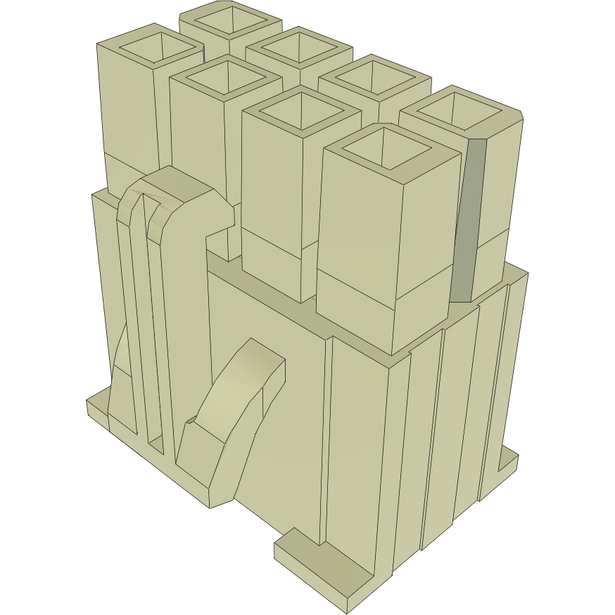 Samtec-IPBD-04-D 分立接线罩连接器 Conn Housing RCP 8 POS 4.19mm Crimp ST Cable Mount Black Loose
