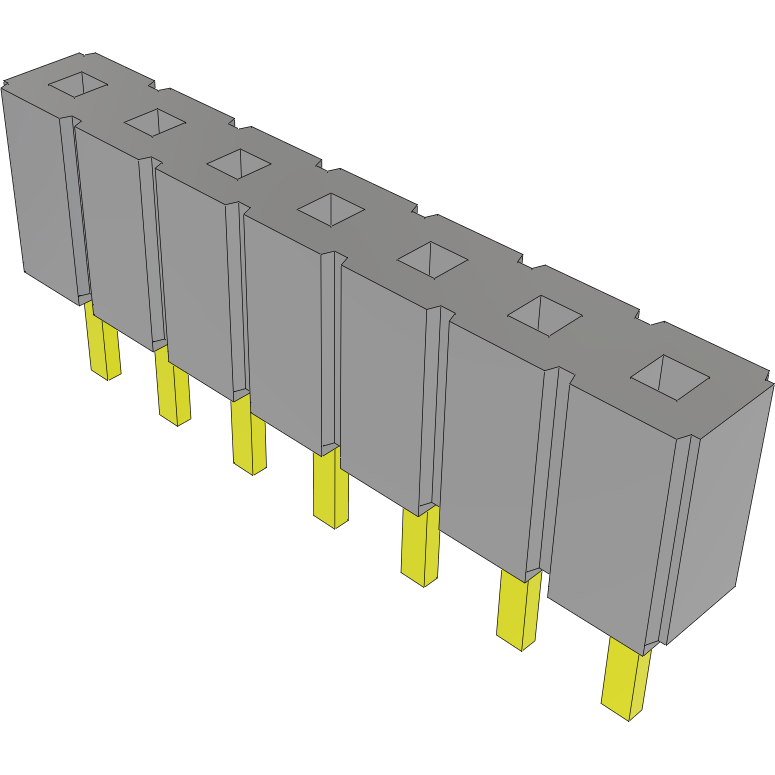 Samtec-TSW-107-07-F-S Piastre connettori e prese PCB Conn Unshrouded Header HDR 7 POS 2.54mm Solder ST Top Entry Thru-Hole