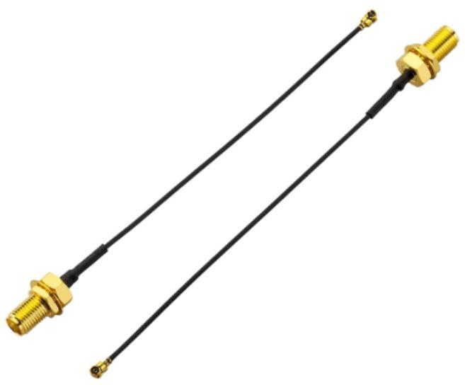 taoglas-CAB.01075 Kabelbaugruppen Koaxial I-PEX MHF4L to 100mm 1.13mm Coax Black Cable SMA(F) Bulkhead Straight