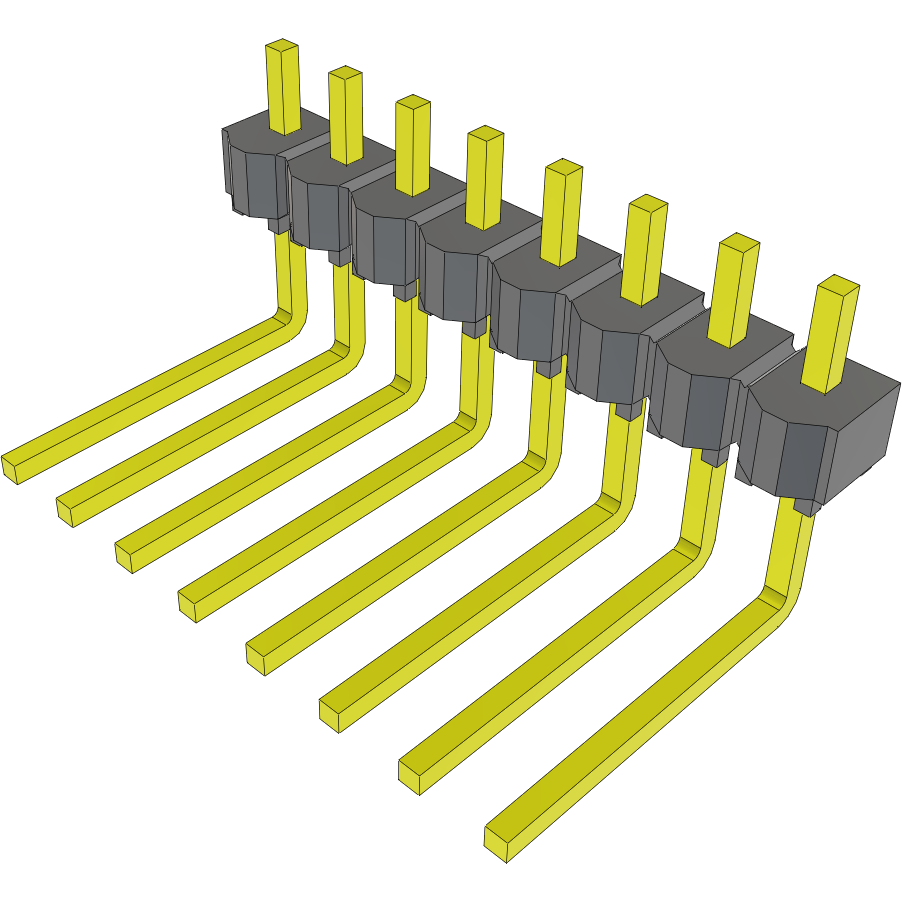 Samtec-MTSW-108-09-T-S-100-RE Steckverbinderleisten und Leiterplattenbuchsen Conn Unshrouded Header HDR 8 POS 2.54mm Solder RA Side Entry Thru-Hole Bulk
