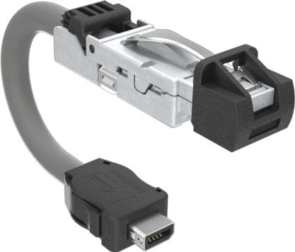 Amphenol Communications Solutions-DRPC61A009A40 Andere Kabelbaugruppen Cable Assembly Cat 6a S/FTP 1m 26AWG RJ-45 to IX Industrial Type B 8 to 10 POS M-M IDT-IDT Bag