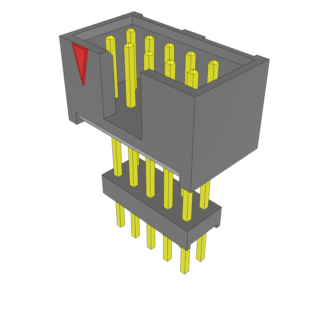Samtec-ZSS-105-04-G-D-840 Cabezales del conector y receptáculos PCB Conn Elevated Shrouded Header HDR 10 POS 2.54mm Solder ST Top Entry Thru-Hole Layer