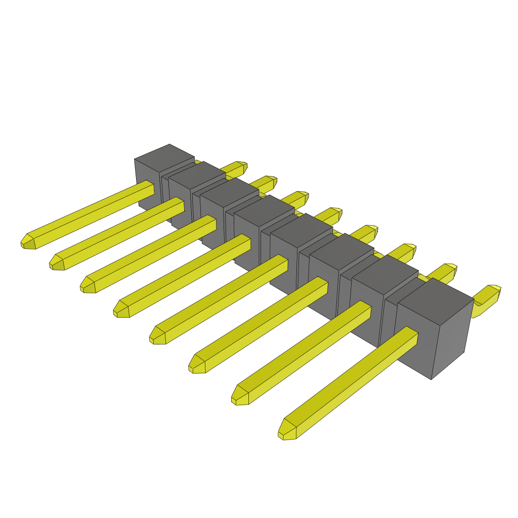 Samtec-TSM-108-02-L-SH Cabezales del conector y receptáculos PCB Conn Unshrouded Header HDR 8 POS 2.54mm Solder RA Side Entry SMD Tube
