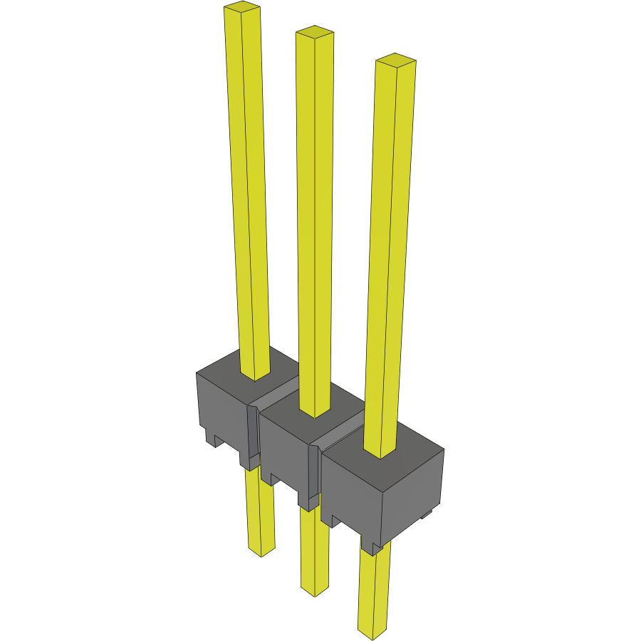 Samtec-MTSW-103-09-G-S-440 Cabezales del conector y receptáculos PCB Conn Unshrouded Header HDR 3 POS 2.54mm Solder ST Top Entry Thru-Hole Bulk