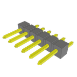 Conn Unshrouded Header HDR 6 POS 2.54mm Solder RA Side Entry SMD Tube