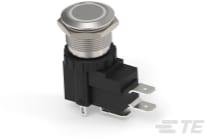 TE Connectivity-2-2364571-6 Interruttore a pressione Switch Push Button ON ON SPDT Flush Round Button 26A 250VAC Locking Panel Mount Quick Connect Loose
