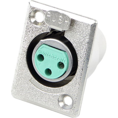 Switchcraft-D3F Steckverbinder für Audio und Video Conn XLR Connector F 3 POS Solder Cup ST Panel Mount 3 Terminal 1 Port