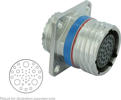 SOURIAU-8D025F41SN Steckverbinder, rund Conn Circular SKT 41 POS Crimp ST Flange Mount 41 Terminal 1 Port