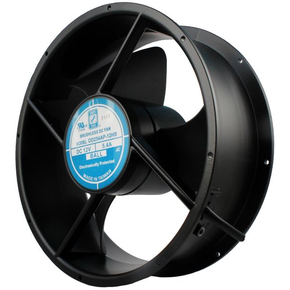 ORION FANS-OD254AP-12MB Compressori e ventole DC Fan Axial Ball Bearing 12V 9V to 13.8V 690CFM 47.4dB 254 X 89mm Middle Speed