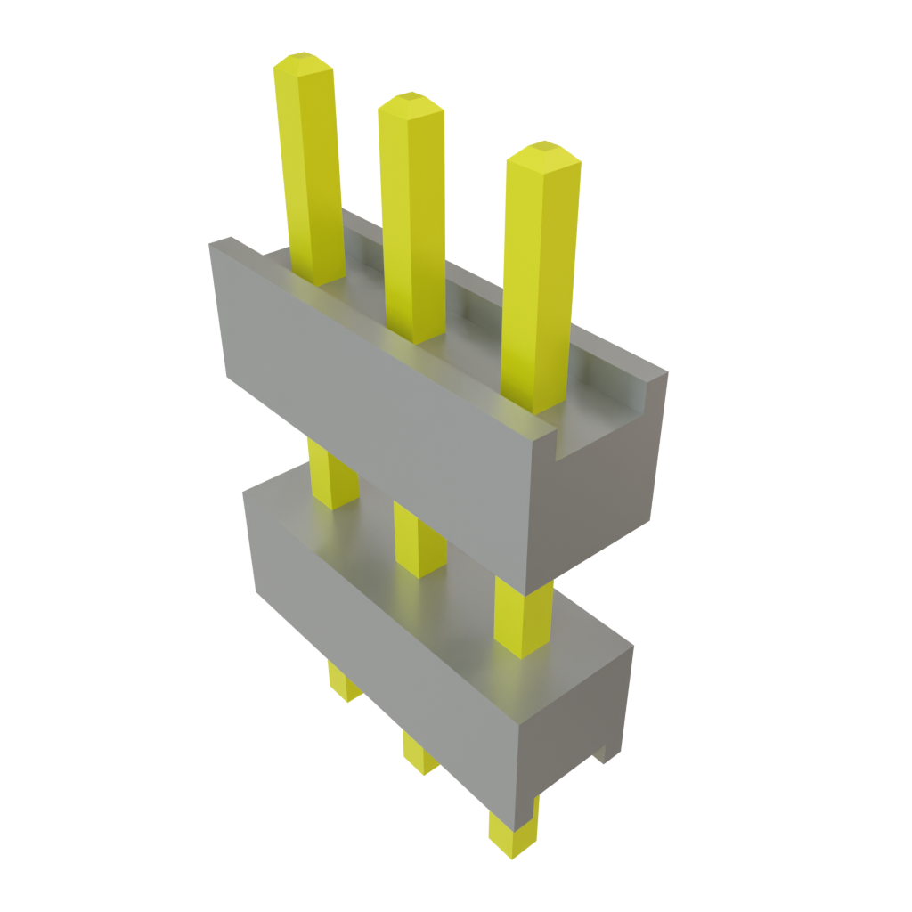 Samtec-DW-03-08-L-S-300 连接器插头及 PCB 插座 Conn Board Stacker HDR 3 POS 2.54mm Solder ST Top Entry Thru-Hole Bulk