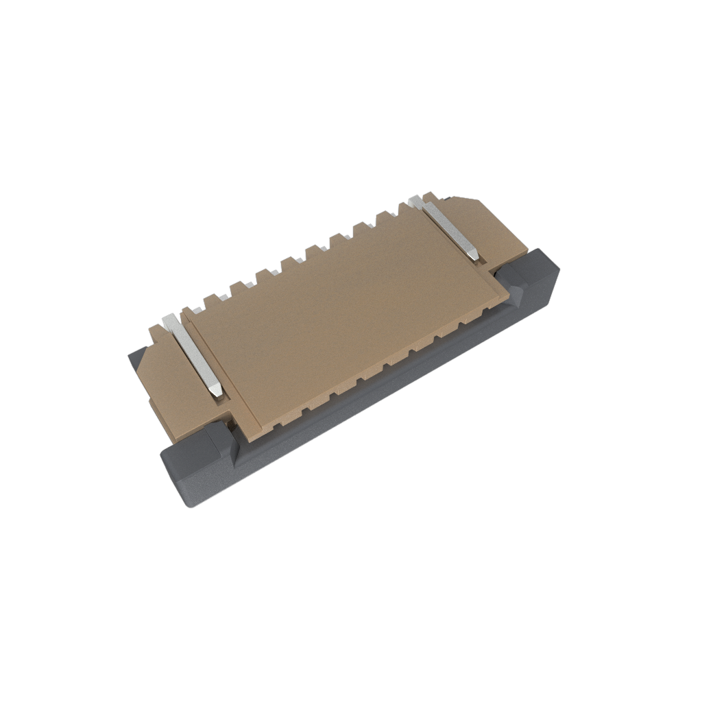 Amphenol Communications Solutions-SFW9R-2STE1LF Steckverbinder, FFC-FPC 1.00mm Flex Connector, SFW-R series, 9 Position, Upper Side Contact, Side Entry Surface Mount ZIF Connector, Lead Free