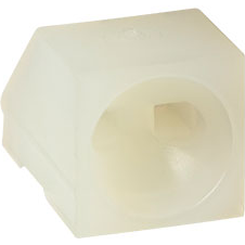 Bivar-909-235 NT Lighting Accessories LED Holder, Right Angle, 5mm LED, Single Level, 0.112in. Center Line, 2 Lead, Molded Nylon, Natural