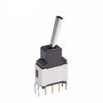 Switch Toggle ON OFF ON SPDT Flat Lever PC Pins 0.1A 28VAC 28VDC 0.4VA PC Mount with Bracket