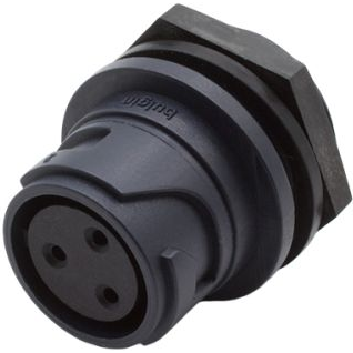 Bulgin Components PLC-PXP4012/03S Steckverbinder, rund Front Panel Mounting Connector - 3 Contacts - Socket