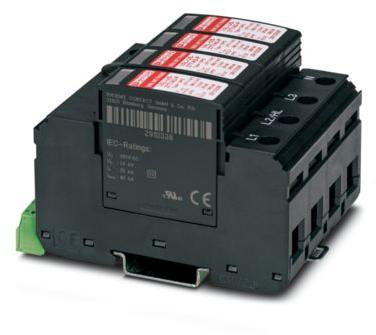 PHOENIX CONTACT-2910387 Überspannungsschutzkomponenten Surge Suppressors 50Hz/60Hz 30kA DIN Rail