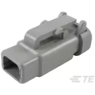 TE Connectivity-DTM06-2S-E003 Einzeladersteckverbinder, Gehäuse Conn Housing PL 2 POS 4.19mm Crimp ST Cable Mount Gray Package Automotive
