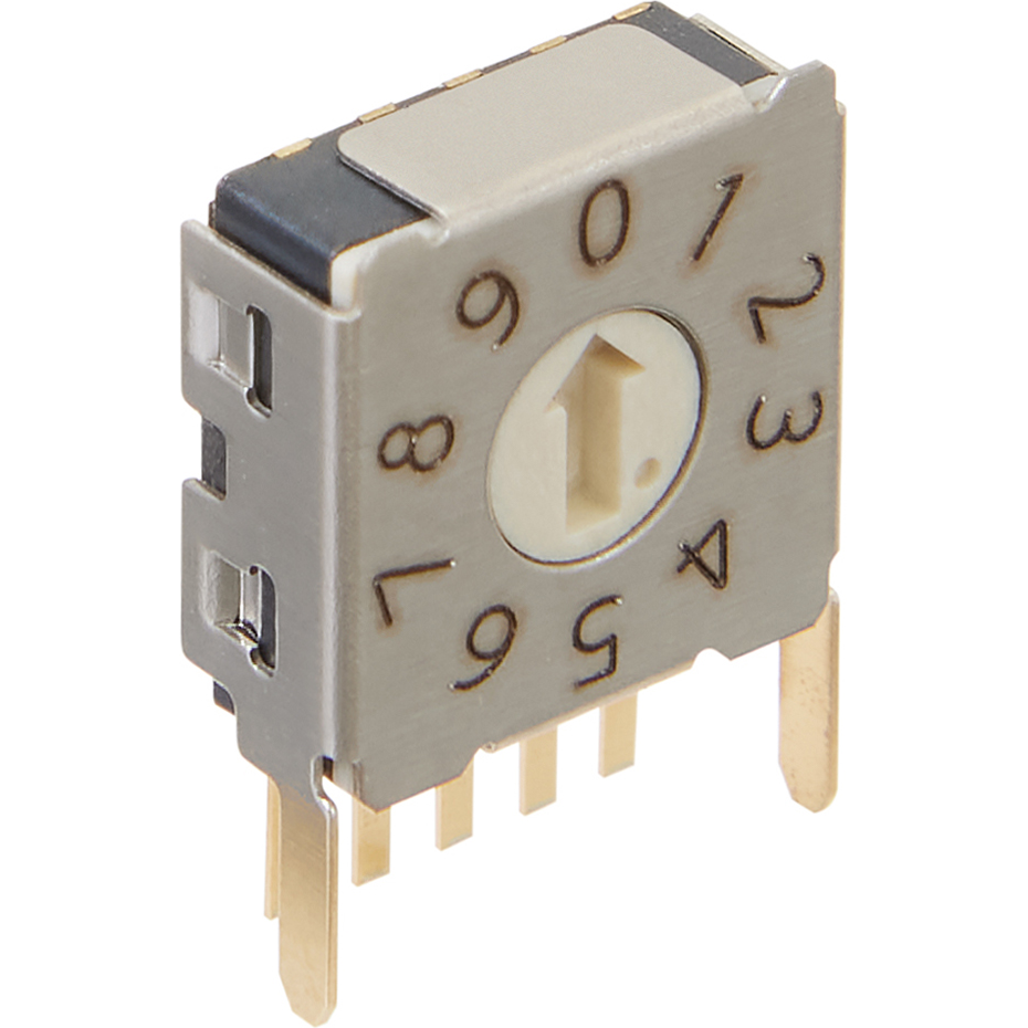 NKK Switches-FD01FR10H-S Interruttore DIP Switch DIP N.O./N.C. SP10T 10 Flush Screwdriver 20VAC 20VDC 0.4VA PC Pins 10000Cycles 1.27mm Bracket Mount/Through Hole Stick/Tube