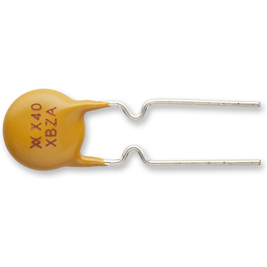 Littelfuse-RXEF040 Fusibile resettabile PTC PTC Resettable Fuse 0.4A(hold) 0.8A(trip) 72VDC 40A 0.56W 3.8s 0.55Ohm Radial 7.6 X 3mm Bag