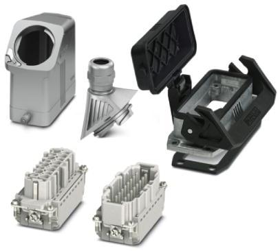 PHOENIX CONTACT-1411492 Komponentensätze EVO connector set, B16 series, metal housing, consisting of sleeve housing 1411461, panel mounting base1411325, EVO screw connection 1411446, pin contact insert 1407732, socket contact insert 1407731