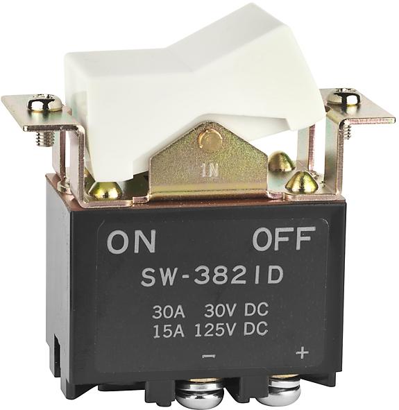 NKK Switches-SW3821D Switch Rocker Switch Rocker ON None OFF DPST Screw Lug Rocker 30A 125VDC 50000Cycles